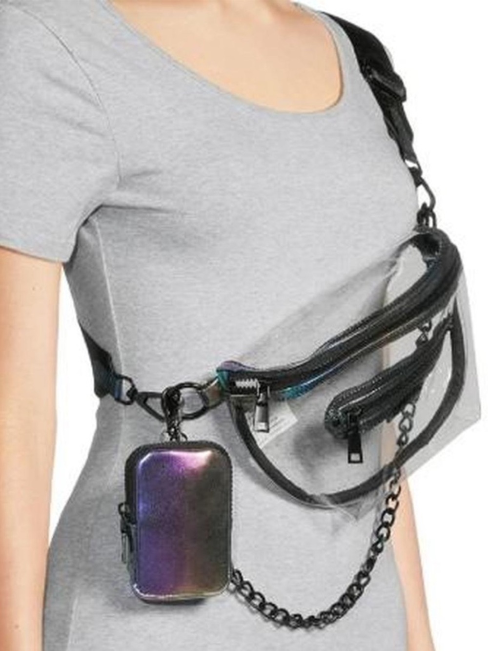 STEVE MADDEN RAINBOW/CLEAR EVENT BAG